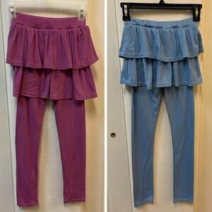 Little Girls Leggings with Ruffle Tutu Skirts - Medium (10-12yo)